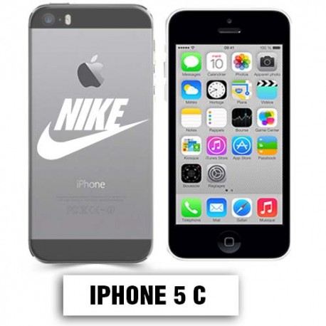 Coque transparente Iphone 5C Nike blanc
