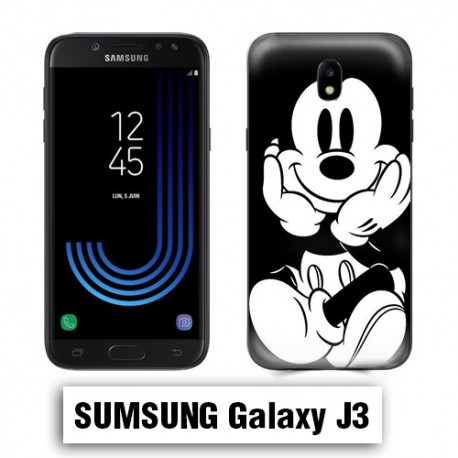 Coque Samsung J3 Mickey Noire Blanc