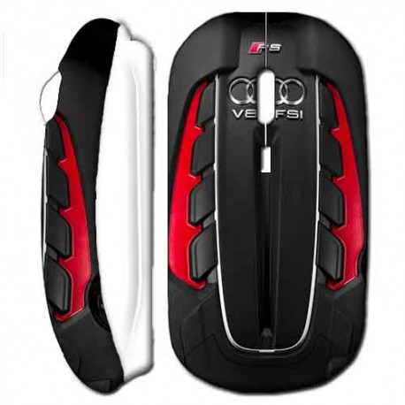 Souris sans fil AUDI RS V8 moteur Blanc