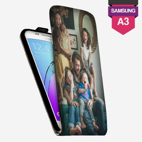 Etui Samsung Galaxy A3 personnalisé à clapet en cuir lakokine
